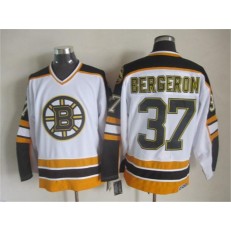 Boston Bruins #37 Patrice Bergeron White Black CCM Throwback Stitched NHL Jersey