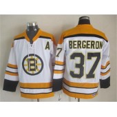 Boston Bruins #37 Patrice Bergeron White CCM Throwback Stitched NHL Jersey