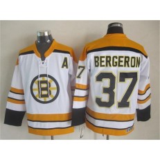 Boston Bruins #37 Patrice Bergeron White CCM Throwback Stitched NHL Jersey
