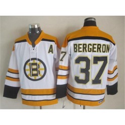 Boston Bruins #37 Patrice Bergeron White CCM Throwback Stitched NHL Jersey