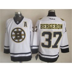 Boston Bruins #37 Patrice Bergeron White Fashion Stitched NHL Jersey