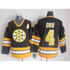 Boston Bruins #4 Bobby Orr Black Yellow CCM Throwback Stitched NHL Jersey