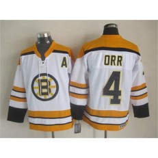 Boston Bruins #4 Bobby Orr CCM Throwback White Stitched NHL Jersey