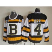 Boston Bruins #4 Bobby Orr White CCM Throwback 75TH Stitched NHL Jersey