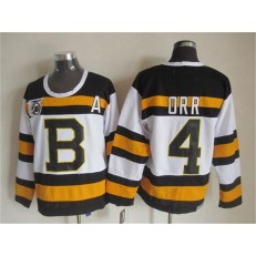 Boston Bruins #4 Bobby Orr White CCM Throwback 75TH Stitched NHL Jersey