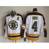 Boston Bruins #4 Bobby Orr White CCM Throwback New Stitched NHL Jersey