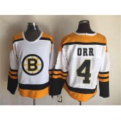 Boston Bruins #4 Bobby Orr White CCM Throwback Stitched NHL Jersey