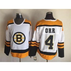 Boston Bruins #4 Bobby Orr White CCM Throwback Stitched NHL Jersey