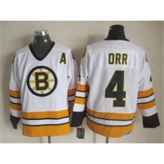 Boston Bruins #4 Bobby Orr White Yellow CCM Throwback Stitched NHL Jersey