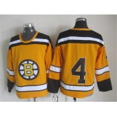 Boston Bruins #4 Bobby Orr Yellow CCM Throwback Stitched NHL Jersey