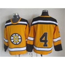 Boston Bruins #4 Bobby Orr Yellow CCM Throwback Stitched NHL Jersey
