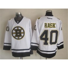 Boston Bruins #40 Tuukka Rask White Fashion Stitched NHL Jersey