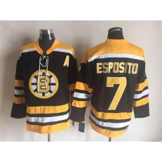 Boston Bruins #7 Phil Esposito Black CCM Throwback Stitched NHL Jersey