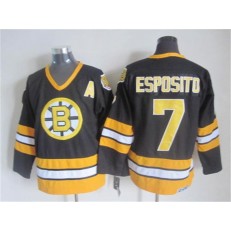Boston Bruins #7 Phil Esposito Black Yellow CCM Throwback Stitched NHL Jersey