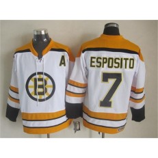 Boston Bruins #7 Phil Esposito CCM Throwback White Stitched NHL Jersey