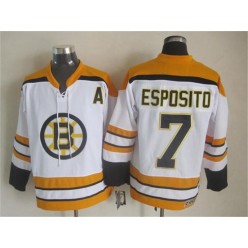 Boston Bruins #7 Phil Esposito CCM Throwback White Stitched NHL Jersey