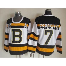 Boston Bruins #7 Phil Esposito White CCM Throwback 75TH Stitched NHL Jersey