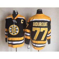 Boston Bruins #77 Ray Bourque Black CCM Throwback Stitched NHL Jersey