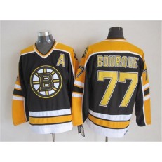 Boston Bruins #77 Ray Bourque Black Yellow CCM Throwback Stitched NHL Jersey