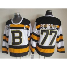 Boston Bruins #77 Ray Bourque White CCM Throwback 75TH Stitched NHL Jersey