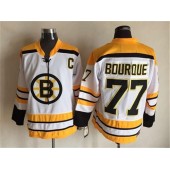Boston Bruins #77 Ray Bourque White CCM Throwback Stitched NHL Jersey