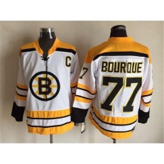 Boston Bruins #77 Ray Bourque White CCM Throwback Stitched NHL Jersey