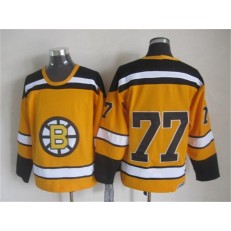 Boston Bruins #77 Ray Bourque Yellow CCM Throwback Stitched NHL Jersey