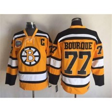 Boston Bruins #77 Ray Bourque Yellow Winter Classic CCM Throwback Stitched NHL Jersey