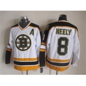 Boston Bruins #8 Cam Neely White Black CCM Throwback Stitched NHL Jersey