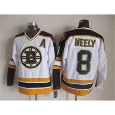 Boston Bruins #8 Cam Neely White Black CCM Throwback Stitched NHL Jersey