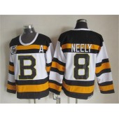 Boston Bruins #8 Cam Neely White CCM Throwback 75TH Stitched NHL Jersey