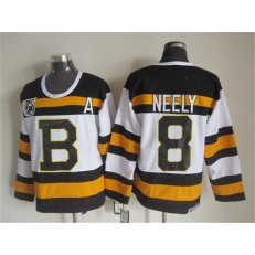 Boston Bruins #8 Cam Neely White CCM Throwback 75TH Stitched NHL Jersey