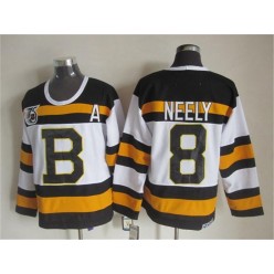 Boston Bruins #8 Cam Neely White CCM Throwback 75TH Stitched NHL Jersey