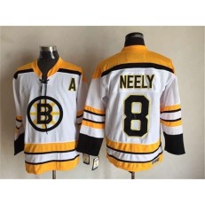 Boston Bruins #8 Cam Neely White CCM Throwback Stitched NHL Jersey