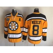 Boston Bruins #8 Cam Neely Yellow Winter Classic CCM Throwback Stitched NHL Jersey