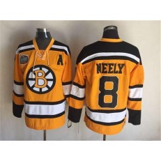 Boston Bruins #8 Cam Neely Yellow Winter Classic CCM Throwback Stitched NHL Jersey