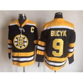 Boston Bruins #9 Bucyk Black CCM Throwback Stitched NHL Jersey