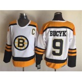 Boston Bruins #9 Bucyk White CCM Throwback Stitched NHL Jersey