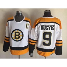 Boston Bruins #9 Bucyk White CCM Throwback Stitched NHL Jersey