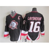 Buffalo Sabres #16 Lafontaine Black CCM Throwback Stitched NHL Jersey