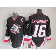 Buffalo Sabres #16 Lafontaine Black CCM Throwback Stitched NHL Jersey