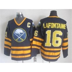 Buffalo Sabres #16 Lafontaine Navy Blue CCM Throwback Stitched NHL Jersey