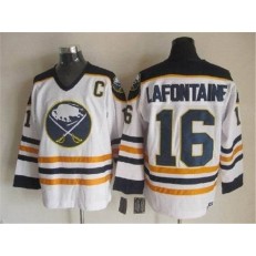 Buffalo Sabres #16 Lafontaine White CCM Throwback Stitched NHL Jersey