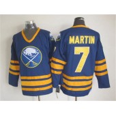 Buffalo Sabres #7 Rick Martin Navy Blue CCM Throwback Stitched NHL Jersey