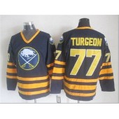 Buffalo Sabres #77 Pierre Turgeon Navy Blue CCM Throwback Stitched NHL Jersey