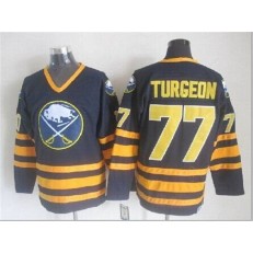 Buffalo Sabres #77 Pierre Turgeon Navy Blue CCM Throwback Stitched NHL Jersey