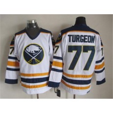 Buffalo Sabres #77 Pierre Turgeon White CCM Throwback Stitched NHL Jersey