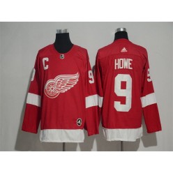 Adidas Detroit Red Wings #9 Gordie Howe Red Home Authentic Stitched NHL Jersey