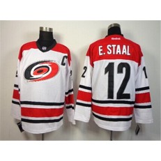 Carolina Hurricanes #12 Eric Staal White Stitched NHL Jersey