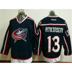 Columbus Blue Jackets #13 Cam Atkinson Navy Blue Home Stitched NHL Reebok Hockey Jersey